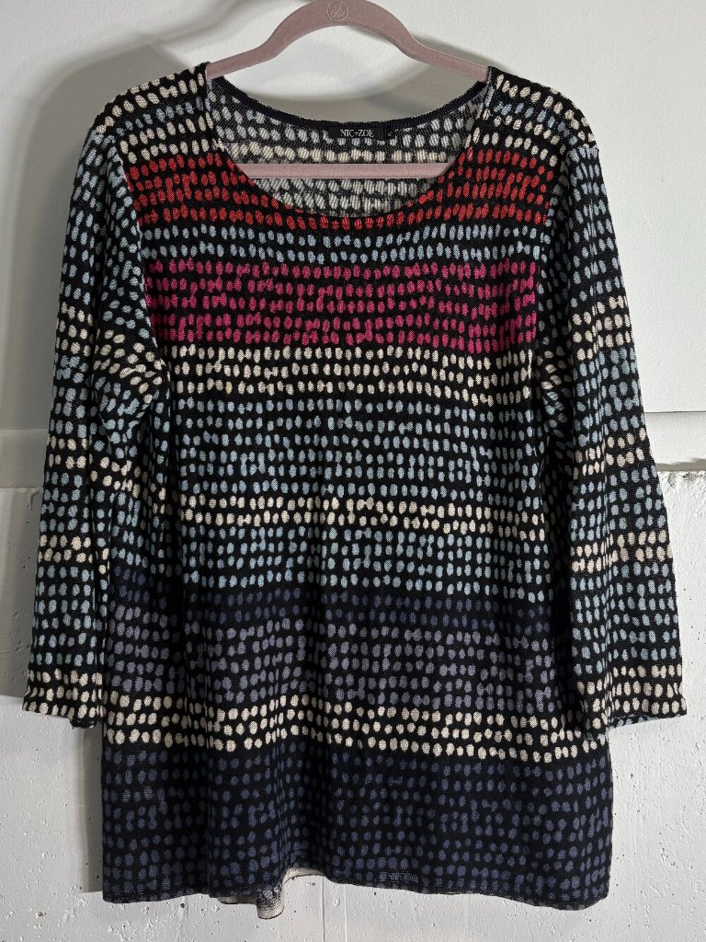 NIC+ZOE Multicolor Dot Print Sweater